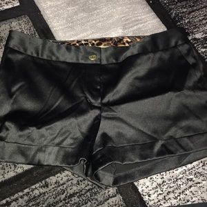 Express satin black shorts